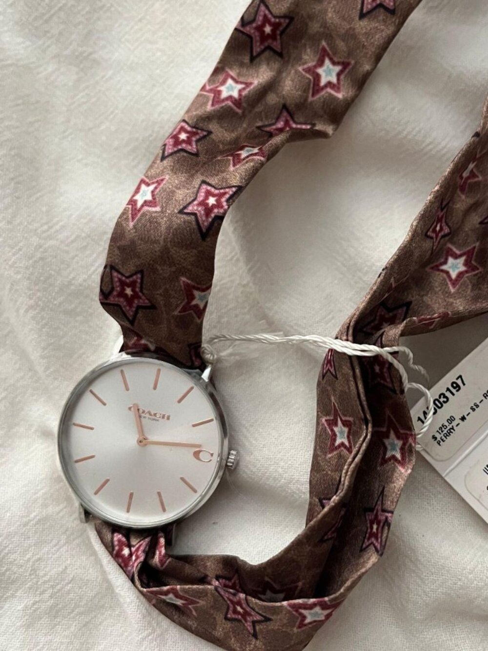 Coach Perry Quartz Star Satin Scarf Watch